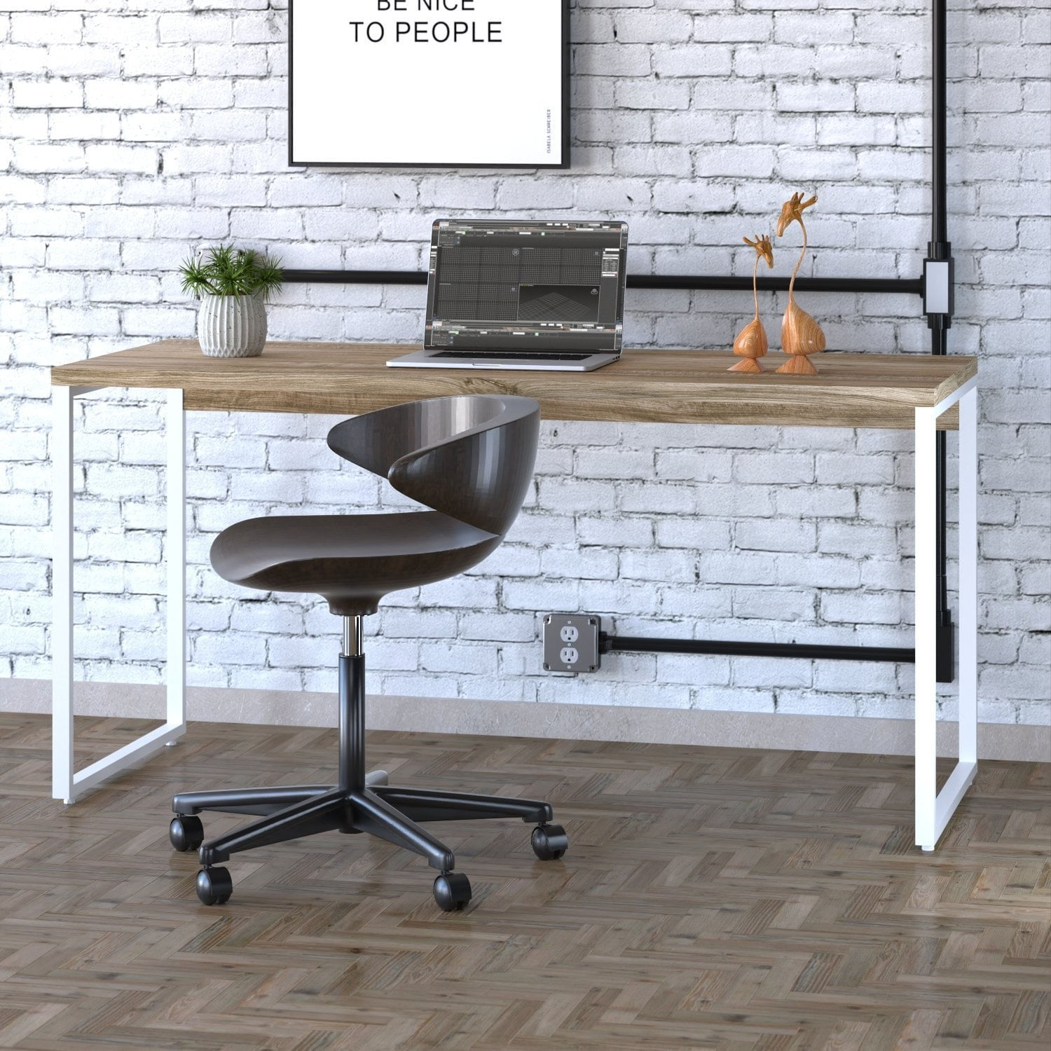 Mesa Para Escritório Diretor Estilo Industrial 150cm Kuadra