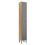 Paneleiro Simples Com 2 Portas 100% Mdf Itália Amêndoa/cinza