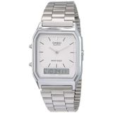 Relógio Casio Aq230a7d Para Homens, Prata, Núcleo, Alarme, Cronômetro