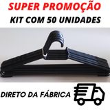 Cabide Adulto Preto Kit Com 50 Unidades