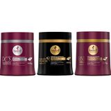 Kit Máscaras Cronograma Capilar Cabelos Alisados 500gr