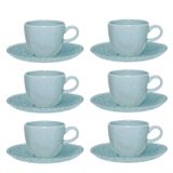 Jogo De Xicaras Chá Café C/pires 6pcs Porcelana Blue 220ml