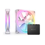 Kit 2 Fan Gamer Rgb + Controlador Nzxt Rgb 140mm Duo Branco Rf-d14df-w1