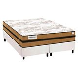 Cama Box Queen: Colchão Molas Ensacadas Plumatex Masterpocket Smart Milano + Base Crc Courano White(158x198)