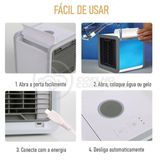 Mini Ar Condicionado Umidificador Portátil Air Cooler 3 Vel