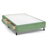 Cama Box Base C/gavetas Viúva Poli Tecido Green (128x27-c/2 Gavs) - Castor