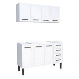 Conjunto Cozinha Juno Gabinete C/ Armario Suspenso 100% Aço 1.50 Mt - Cozimax Cor:branco