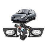 Kit Farol Neblina Milha Honda New Civic G8 2006 Até 2008