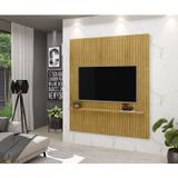 Painel Ripado Absolut E Rack Suspenso Denver Para Tv De Até 72 Polegadas Nature/off White