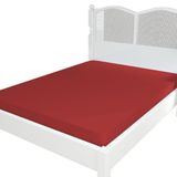 Lencol Micropercal 300 Fios Avulso Elastico Queen Vermelho