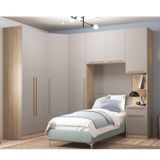 Dormitório Modulado 5 Peças 3 Guarda Roupas 1 Mesa De Cabeceira 1 Módulo Ponte San Diego Aveiro Oak/cinza Urbano