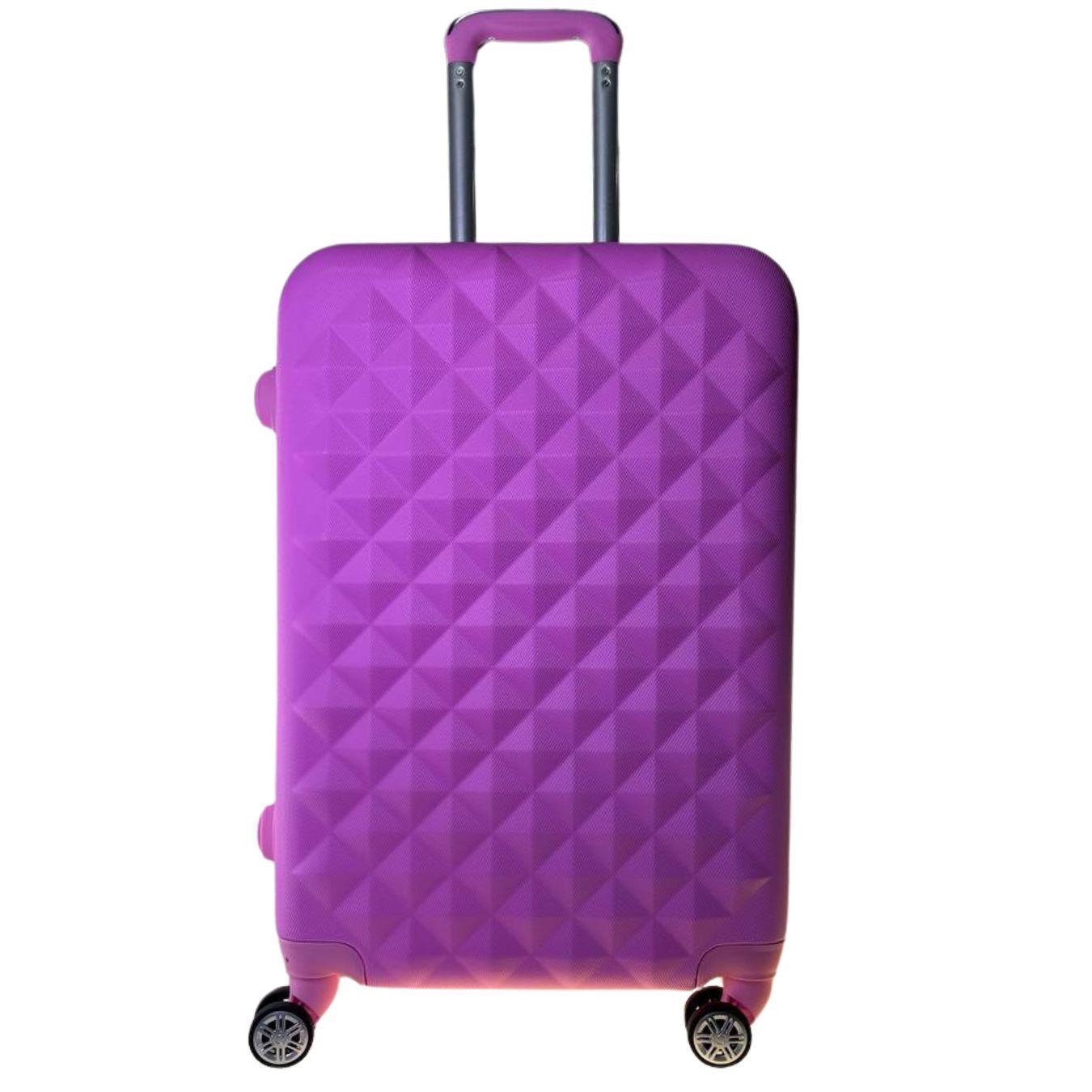 Mala De Viagem Rodinha Grande 28kg Em Abs Rígida Cor:rosa 2