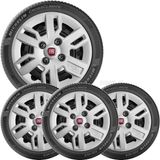 4x Calota Fiat Uno Way Aro 13 Emblema  227cb
