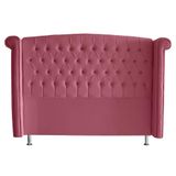 Cabeceira De Cama Box Toquio Casal 140cm Suede Rosa Bebê