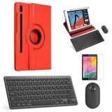 Kit Capa 360 Vermelho / Teclado E Mouse Preto E Película Para Galaxy Tab S6 T860/t865 10.5