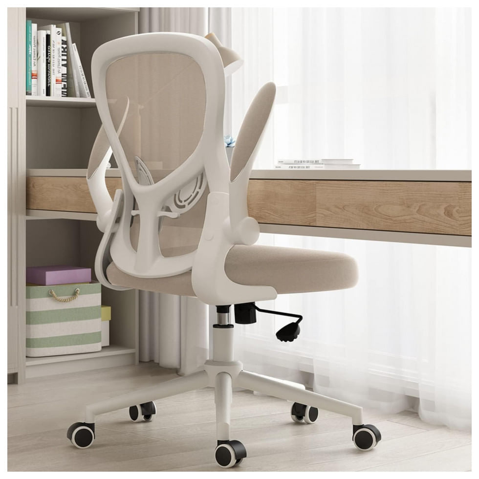 Cadeira De Escritorio Ergonomica Giratoria E Ajustavel Com Apoio 3d, Hbada Hdny163, Cinza