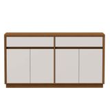 Balcão Buffet 4 Portas E 2 Gavetas De 150cm Em Mdf Lorient Imbuia Off White