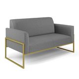 Sofá Namoradeira Base Industrial Alta Dourado Marisa Linho Grafite A26 D03 - D\&#39;rossi