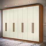 Guarda-Roupa Casal 8 Portas 4 Gavetas Master New Jatobá/Areia
