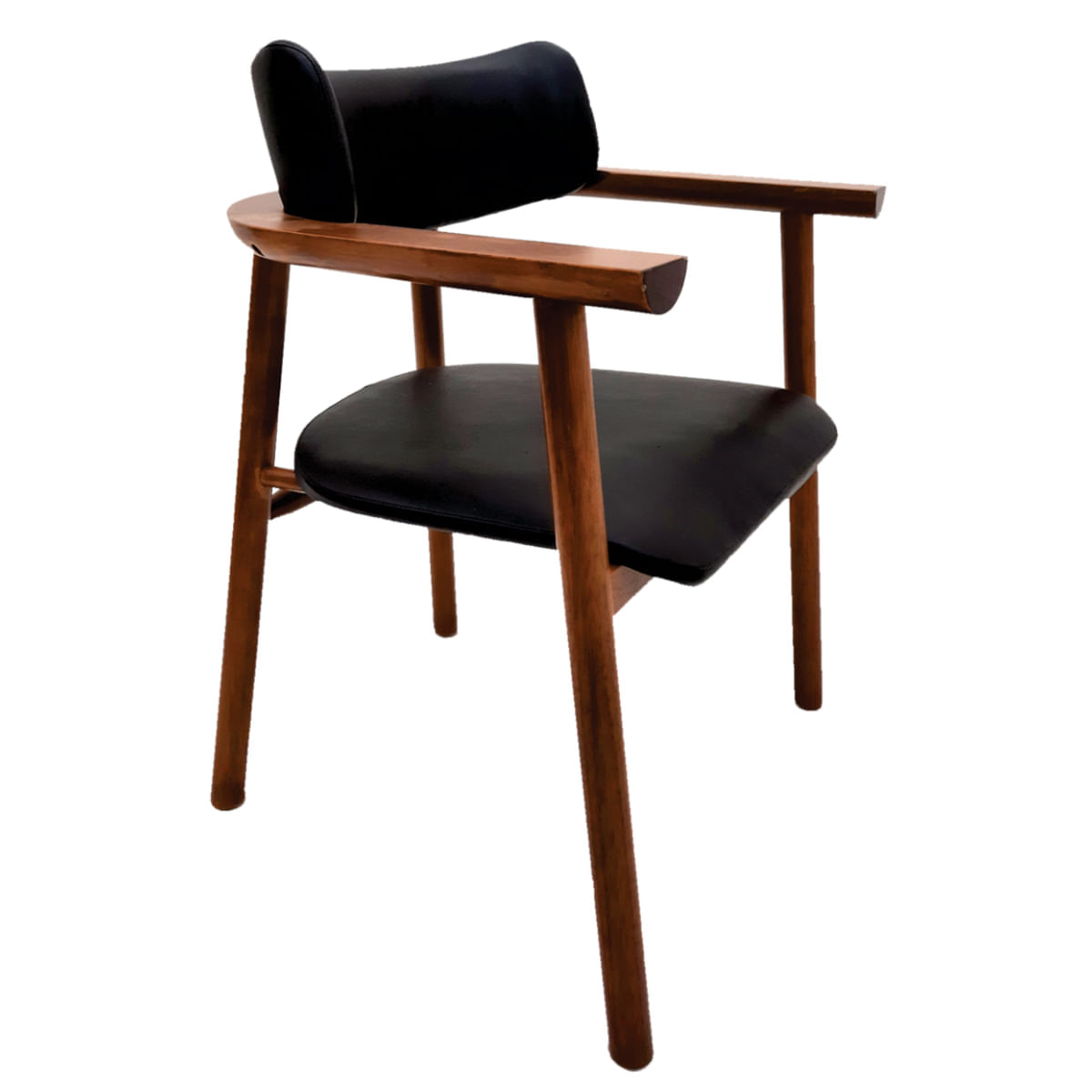 Cadeira Tramontina Maruja Ritmo Em Madeira Tauari Com Estofado Preto Tramontina