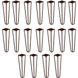 Kit 18 Pés De Metal 30 Cm Hairpin Legs Mesa De Canto Rack E Puffs Bronze