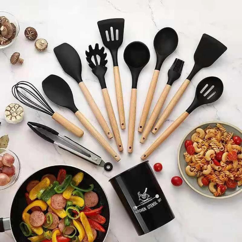 Conjunto Utensílios Profissional 12 Peças Cozinha Silicone