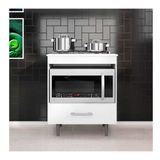 Balcão Para Cooktop 4 Bocas Poliman Alecrim Com Nicho Para Micro-ondas E 1 Gaveta