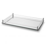Bandeja Vidro Espelhada Decorativa Aparador Grande 54x32 Cm