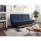 Sofa Cama Com Baú Berilo Espresso Móveis Azul