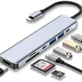 Adaptador Hub Usb Tipo C 7 Em 1 Hdmi Notebooks Celulares