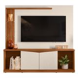 Estante Home Theater Tucson 1.8 Para Tv Até 70 Cinamomo Mel/pérola Metalizado - Mobler