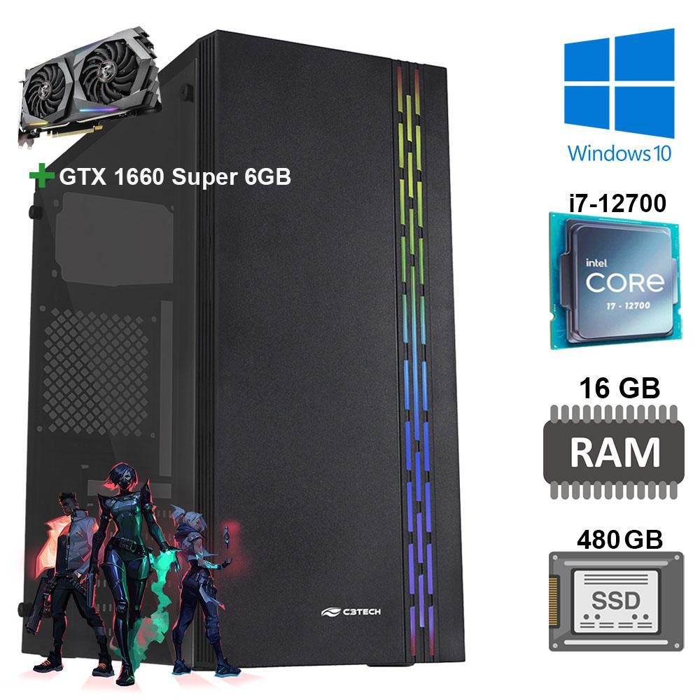 Computador Core I7 12700, Ssd 480gb, 16gb Ram, Gtx 1660 6gb