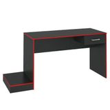 Mesa Escrivaninha Gamer Para 2 Monitores Preto Acetinado/vermelho