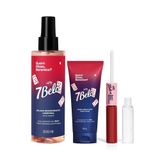 Combo Qdb 7belo: Batom Duo Gloss Vermelho Exclusivo 8ml + Creme Para Mãos 50g + Body Splash 200ml