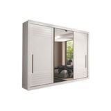 Guarda Roupa Casal 3 Portas De Correr E 6 Gavetas C/ Espelho Vitória Branco - Panan