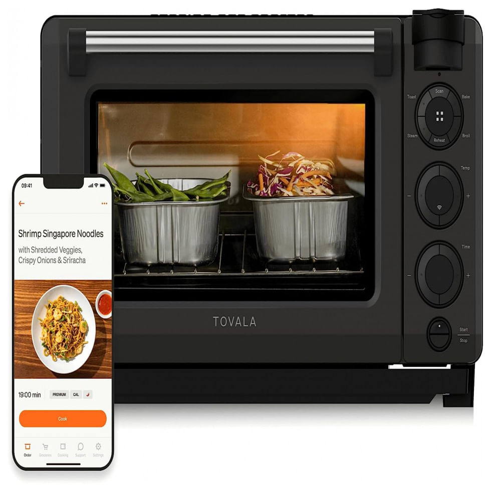 Forno Elétrico De Bancada Inteligente 6 Em 1 Com Função Airfryer E Controle Via App, 110v 1525w, Tovala, Preto