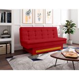 Sofa Cama Com Baú Berilo Espresso Móveis Vermelho