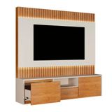 Estante Home Para Tv Boreal Com Led 180 Cm Mdf E Mdp Off White E Naturalle