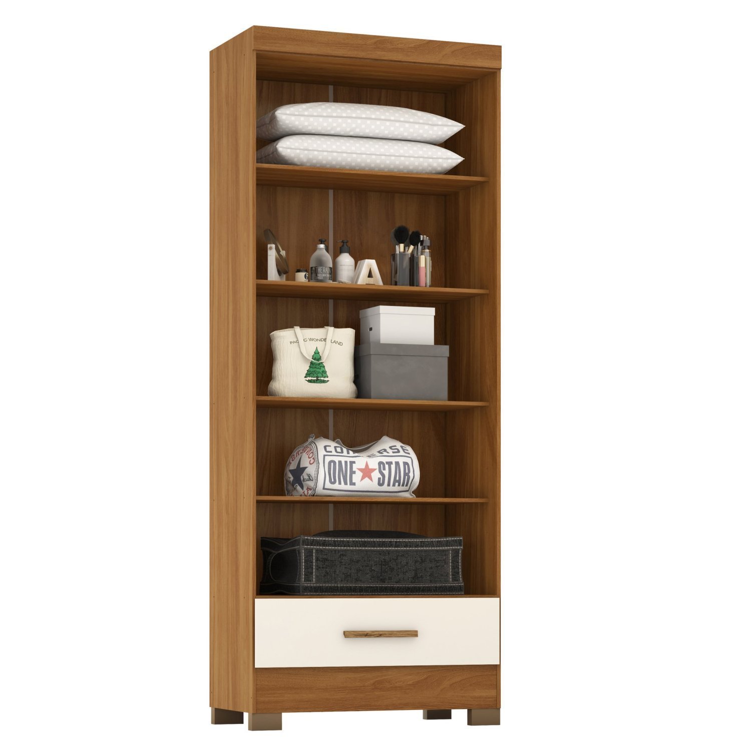 Módulo Closet 1 Gaveta Smart Versatile Espresso Móveis Cinamomo/off White