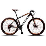 Bicicleta Bike Aro 29 Alumínio 21 Velocidades Shimano Suspensão Freio a Disco Cor: Laranja Tam: 19