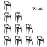 Kit 10 Cadeiras Allegra Sala De Jantar Preto