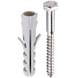 Bucha De Fixação 8mm Parafuso Sextavado 20 Peças Cinza