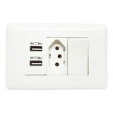 Tomada Carregador Usb De Parede Duo Com Interruptor - Ys-002