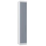 Guarda Roupa Modulado 38cm 1 Porta Alpes Luciane Móveis Branco Com Grey Sky