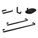Kit De Acessórios Para Banheiro 5 Peças Concept Preto Fosco