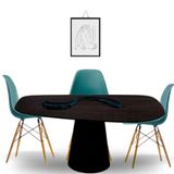 Mesa Oval Organica Flower 140x90cm Em Ebano