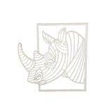 Placa Rinoceronte 3d Decoração Ambiente Branco Mdf 3mm [f031]
