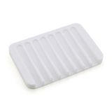 Saboneteira Em Silicone Com Dreno Mantém O Sabonete Novo Branco