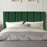 Cabeceira Estofada Carla 195cm King Size Para Cama Box Quarto Suede Verde