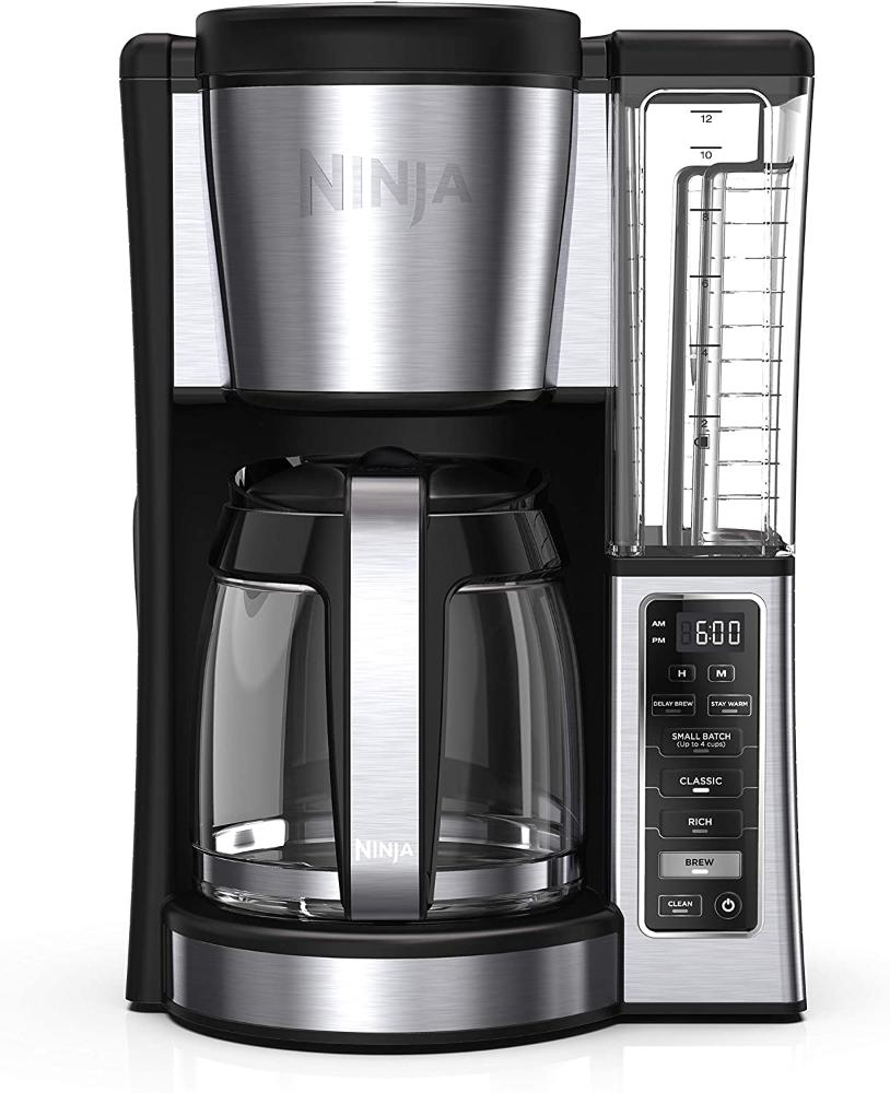 Ninja CE251 Cafeteira Programável de 2.8L com Jarra de Vidro, 1100W/110V, Aço Inoxidável.